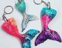 Mermaid Tail Keyrings Made Using GlassCast 10 Clear Epoxy Jewellery Resin Thumbnail